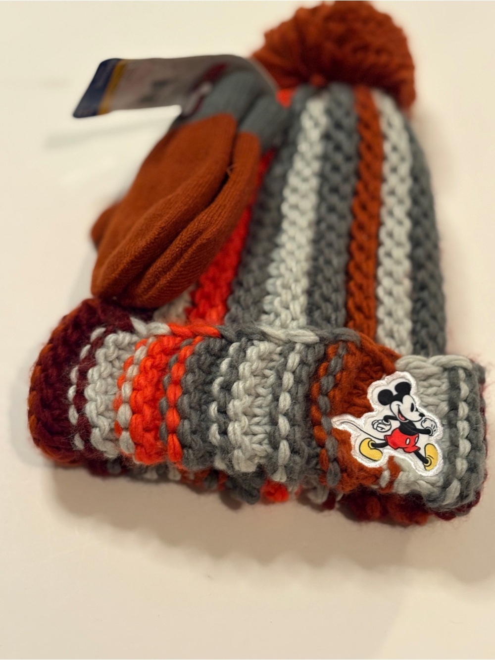 Disney Junior Mickey Mouse Knit Beanie & Mittens Set 2T-5T NWT